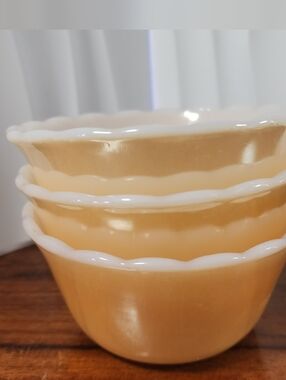 Vintage Fire King Peach Lustre Custard Cups or Ramekins